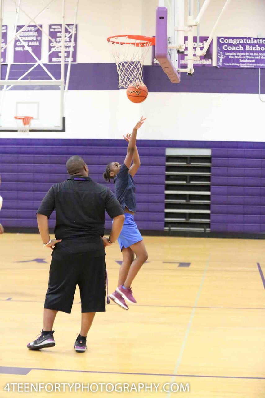 A younger Jada Patterson shoots hoops. (Courtesy of Cedric Patterson)